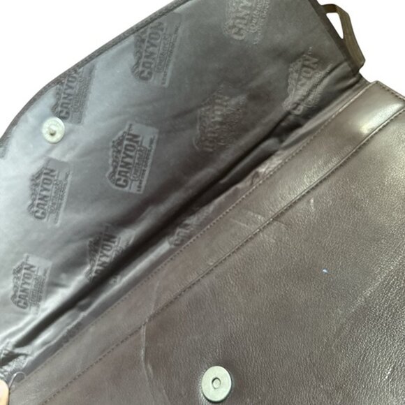 Canyon Crossbody Bag Womens Black Leather Outdoor Shoulder Strap Snap Button - Picture 5 of 5